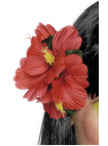 Pince à cheveux avec une fleure hawaïenne rouge