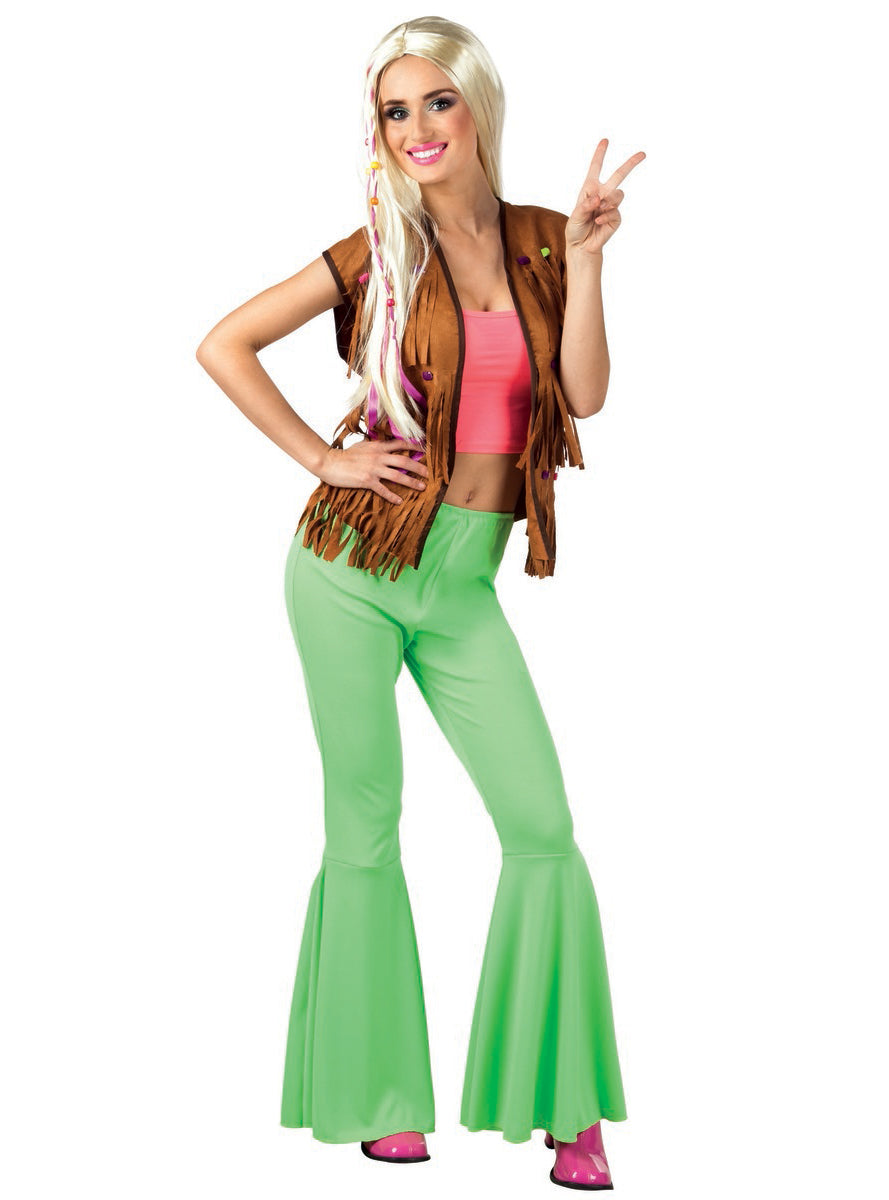 Pantalon Pattes d'eph vert femme
