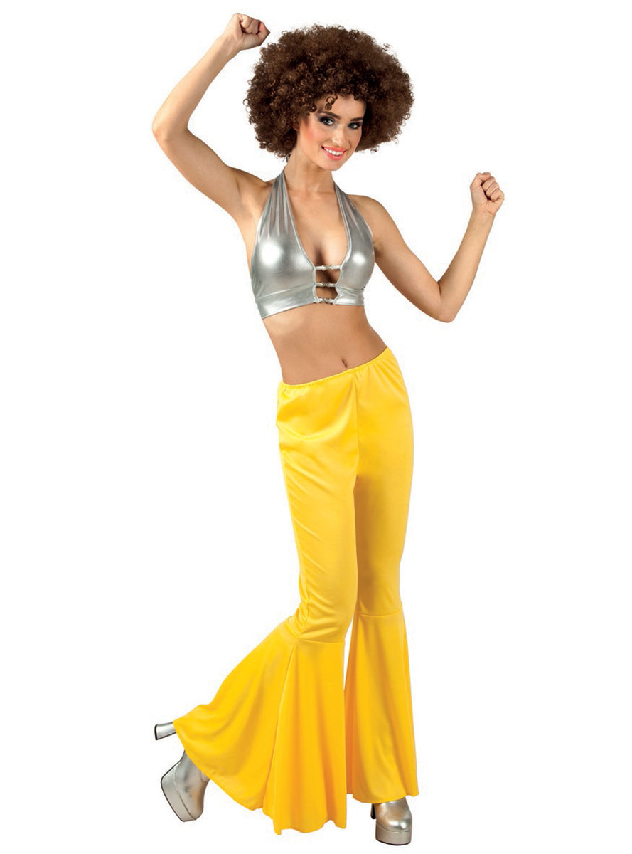 Pantalon Pattes d'eph jaune femme