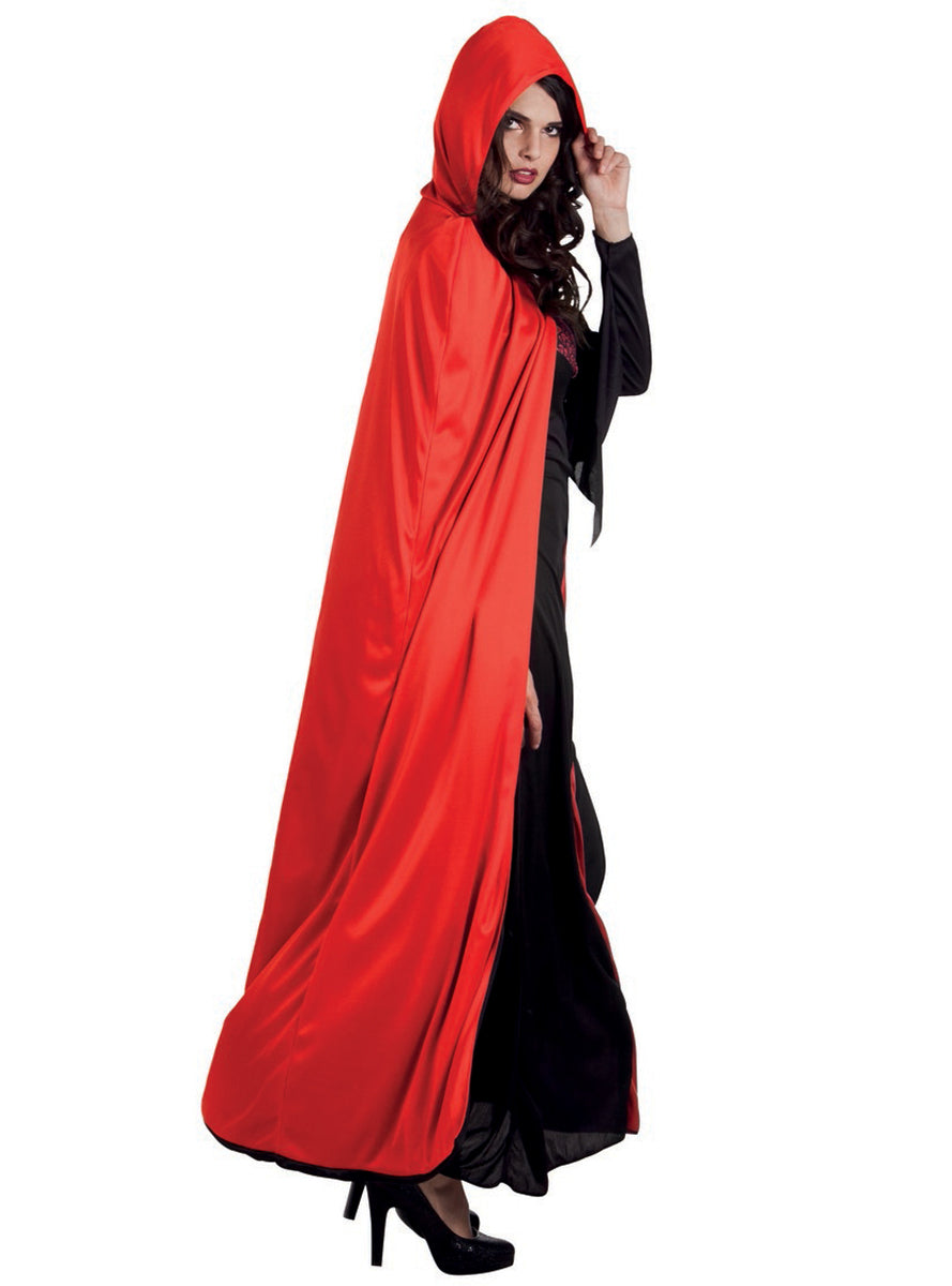 Cape comte Dracula réversible à capuche adulte