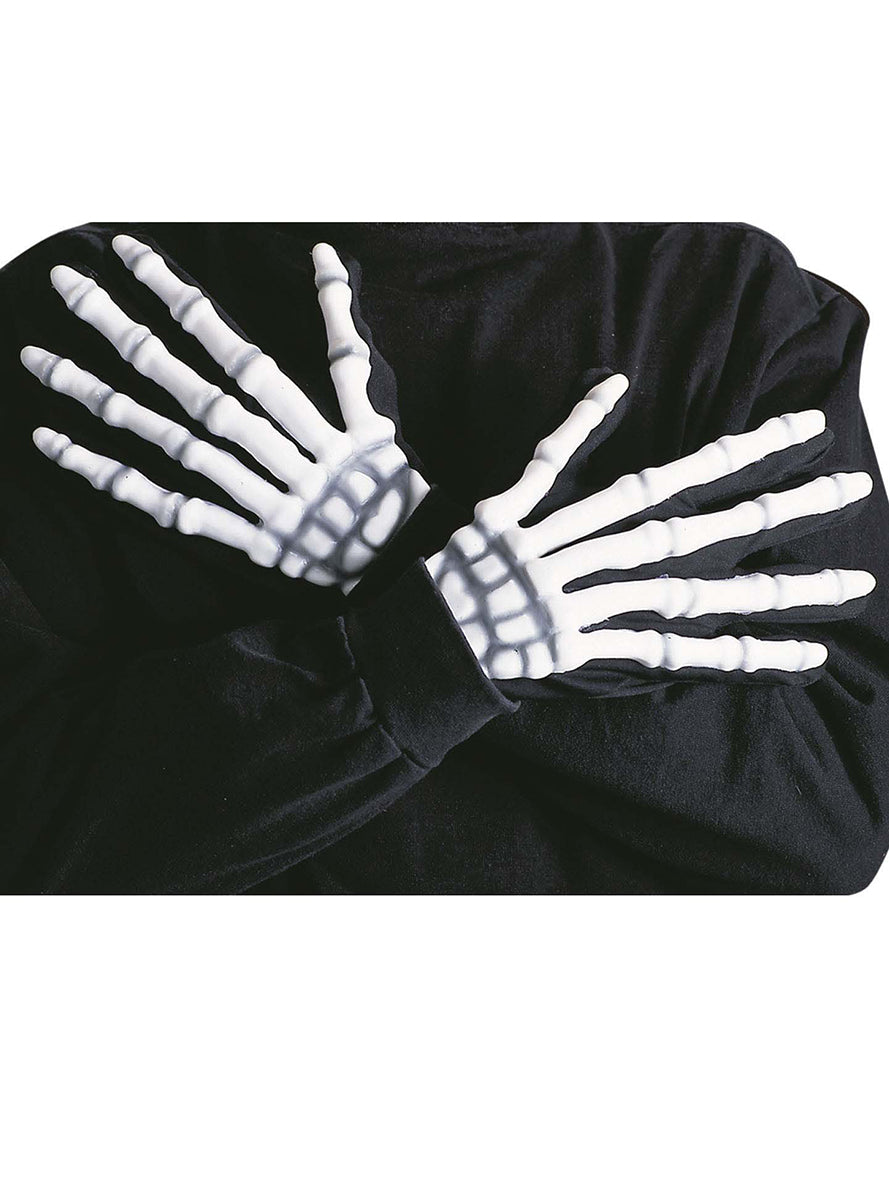 Gants de squelette avec reliefs fluorescents