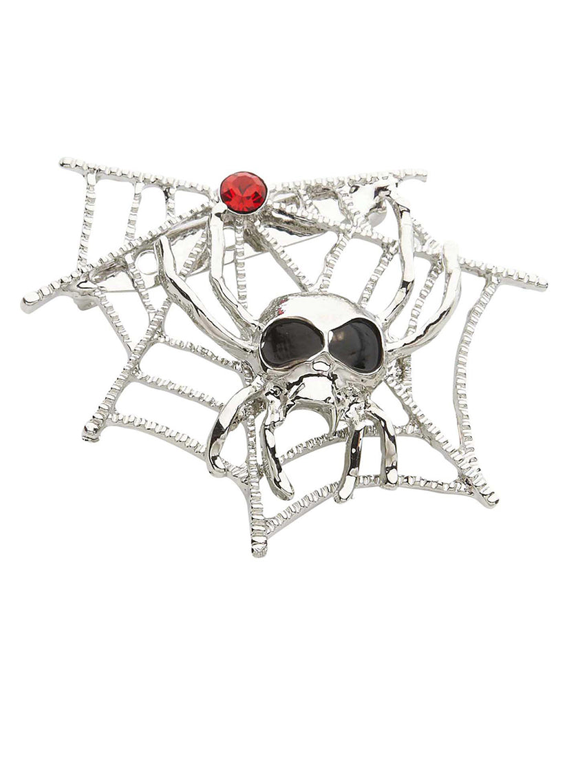 Broche toile d'araignée avec araignée morte