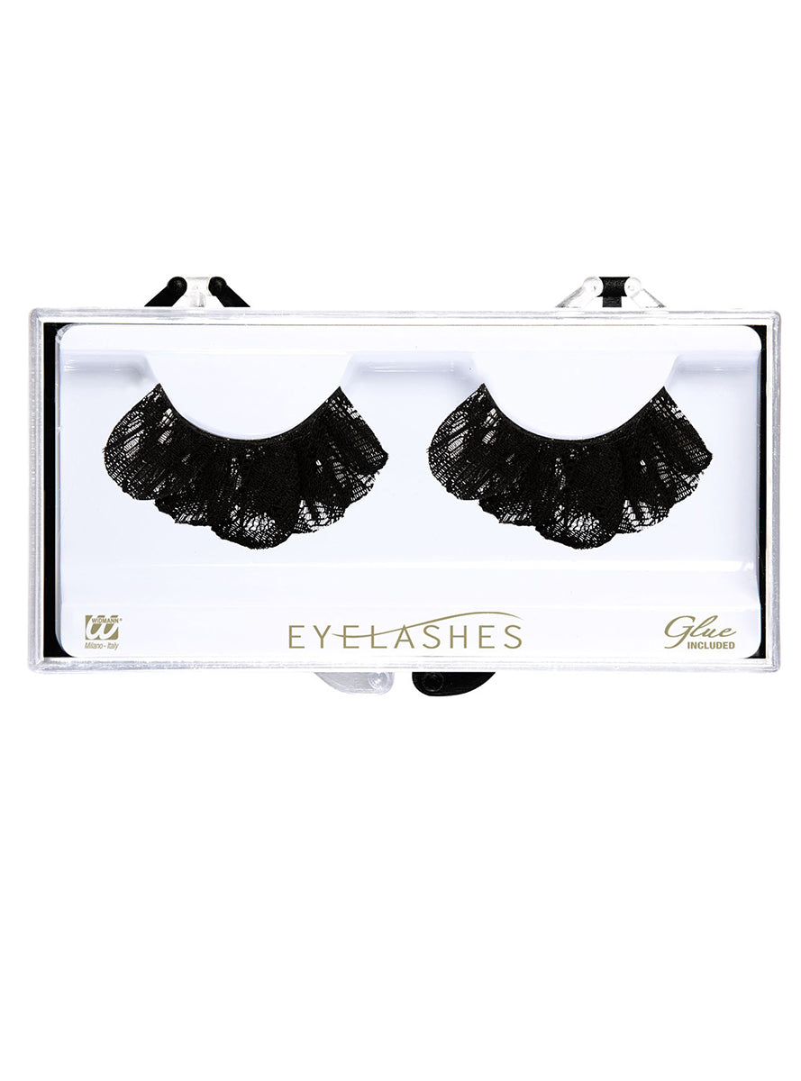 Faux-cils noirs en dentelle