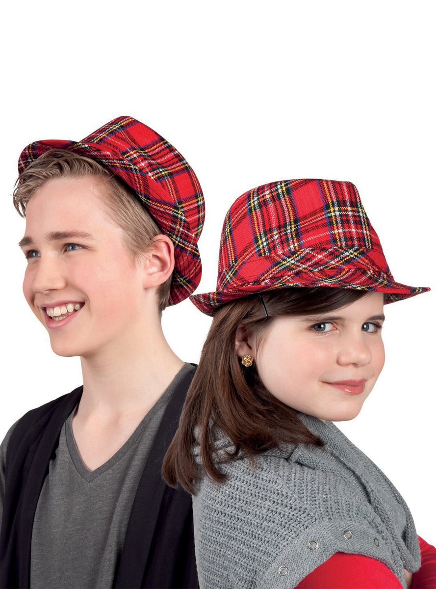 Chapeau écossais à carreaux enfant