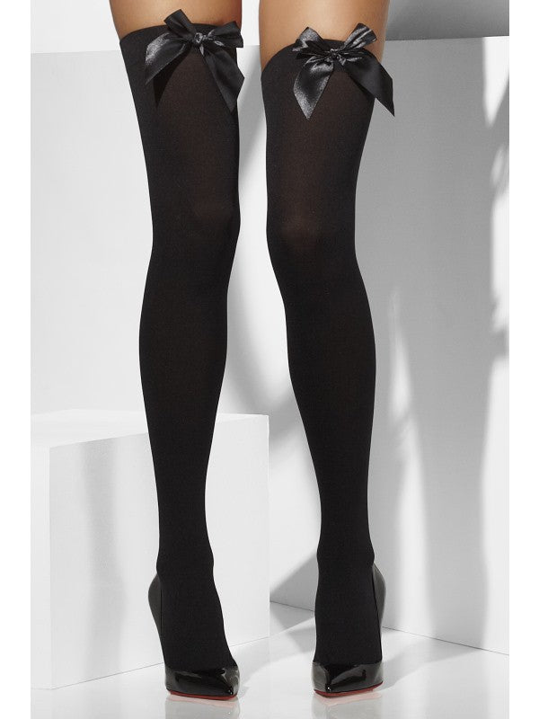 Bas sexy noir avec nœud