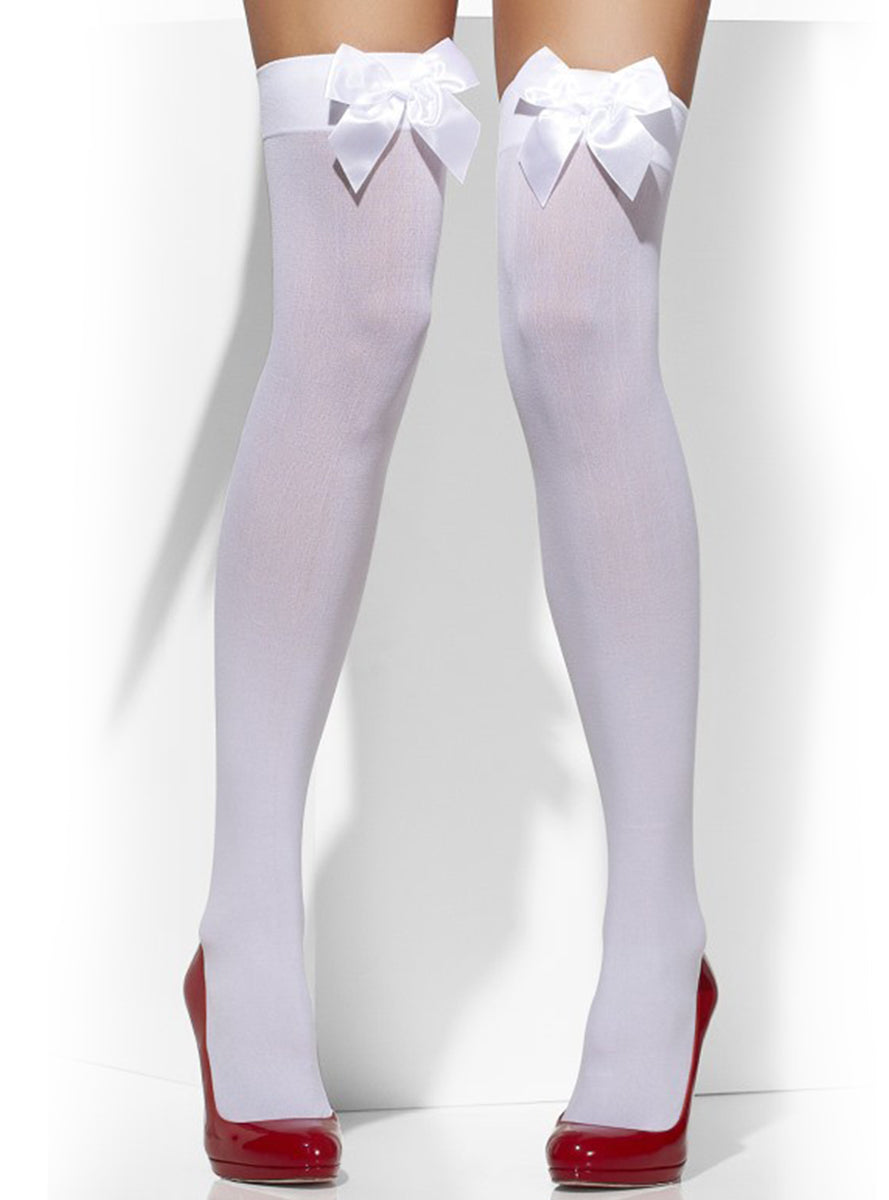 Bas blanc nœud blanc