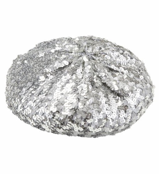 Béret à paillettes argenté