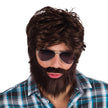 Perruque et barbe fêtard homme
