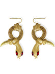 Boucles d'oreilles serpent doré femme