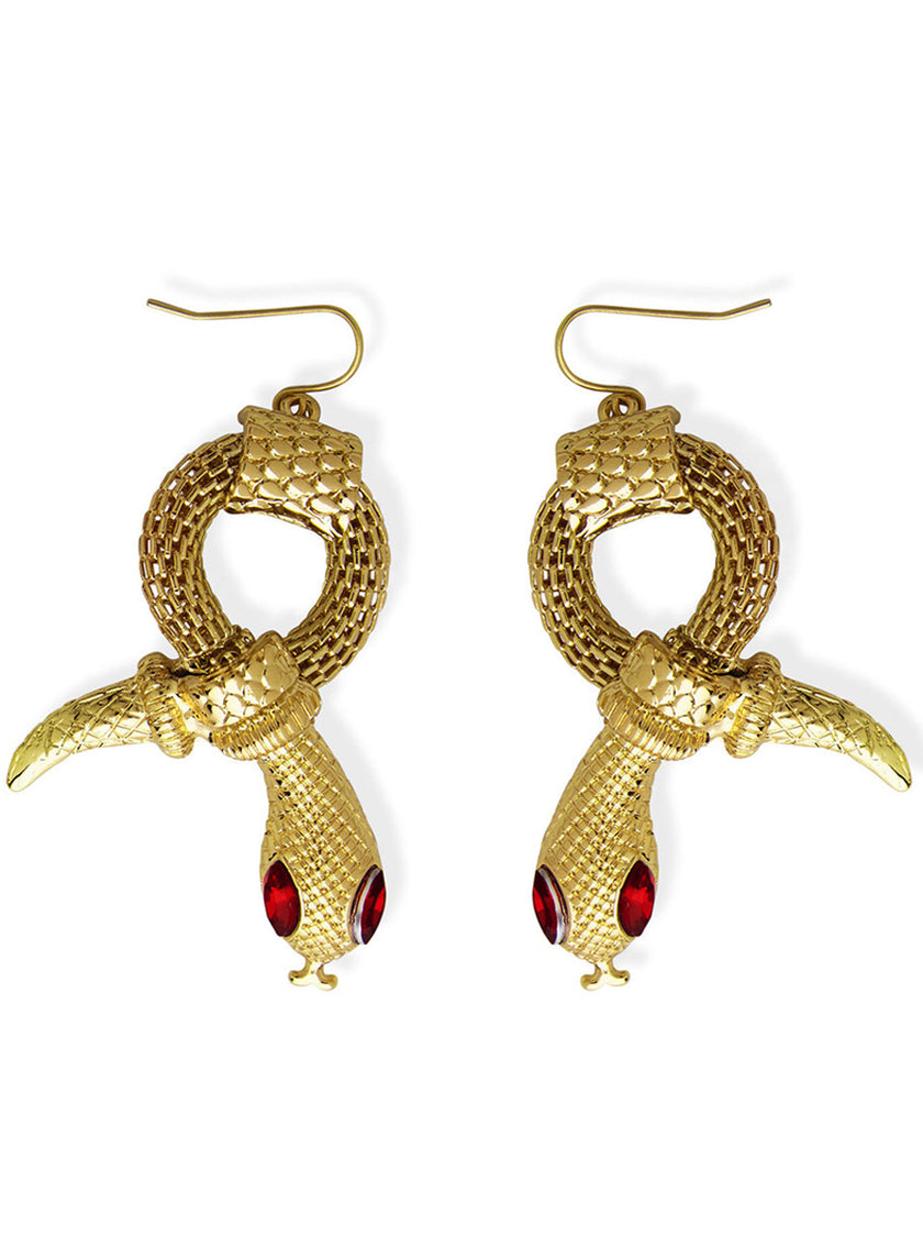 Boucles d'oreilles serpent doré femme