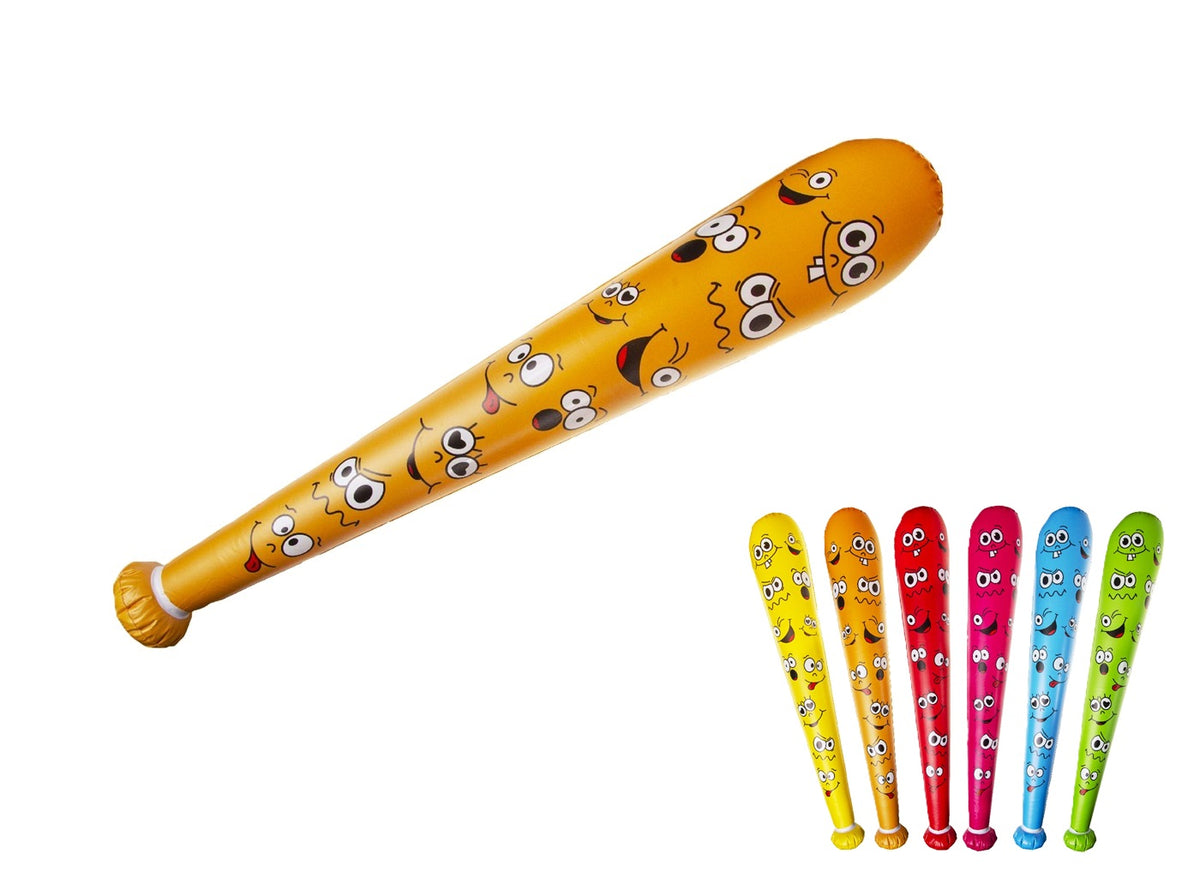 batte de baseball gonflable visage mix 85cm