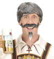 Perruque avec moustache et bouc grisonnant homme
