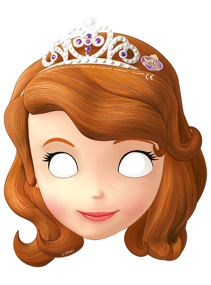 6 masques Princesse Sofia