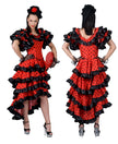 robe espagnole rouge à pois noirs