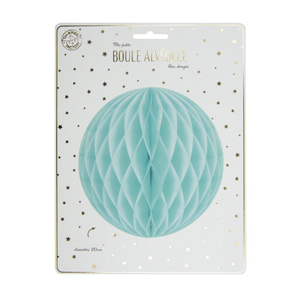 5 BOULES ALVÉOLÉES 5CM BLEU DRAGEE