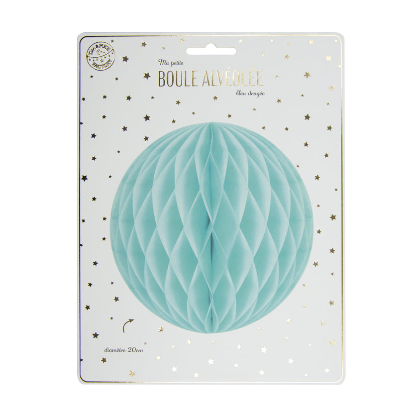 5 BOULES ALVÉOLÉES 5CM BLEU DRAGEE