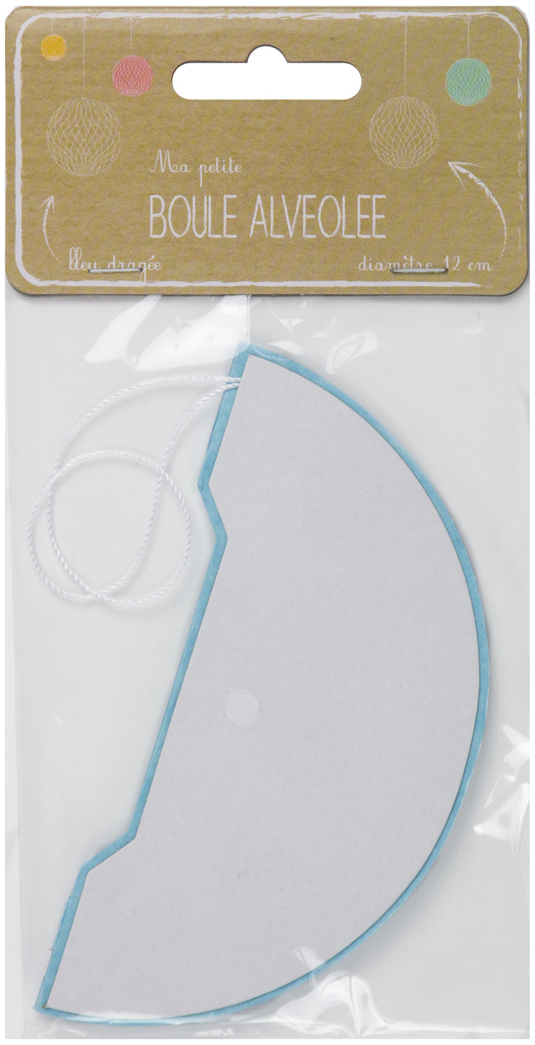 5 BOULES ALVÉOLÉES 5CM BLEU DRAGEE