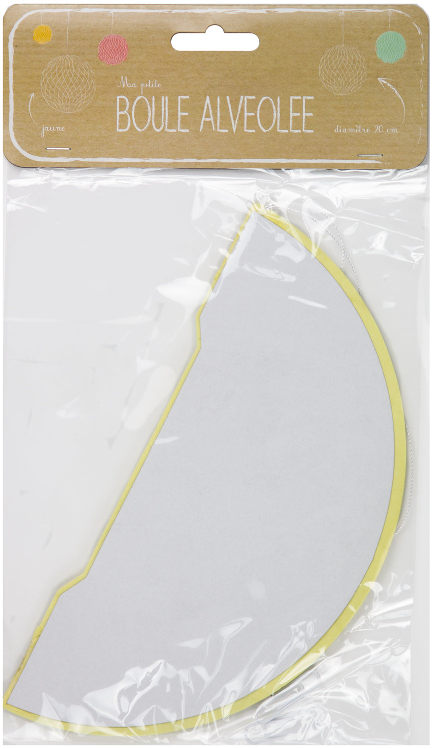 BOULE ALVÉOLÉE 20CM JAUNE