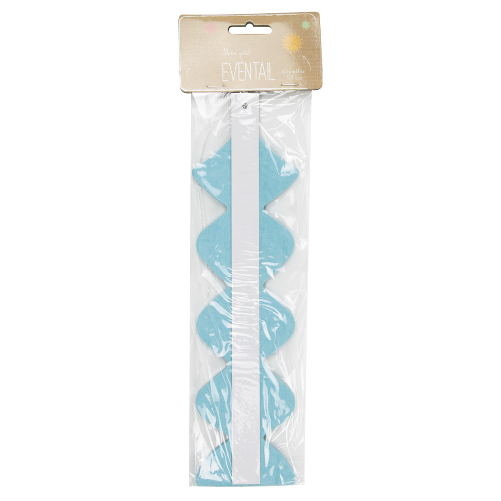 Éventail bleu glacier 53cm