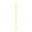 SET 10 PAILLES JAUNES RAYURES BLANCHES
