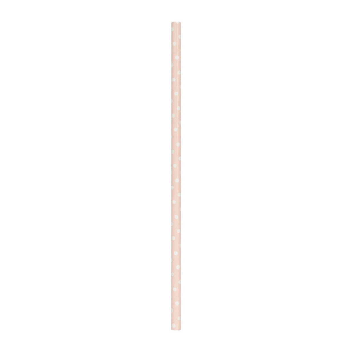 SET 10 PAILLES ROSE PASTEL A POIS BLANCS