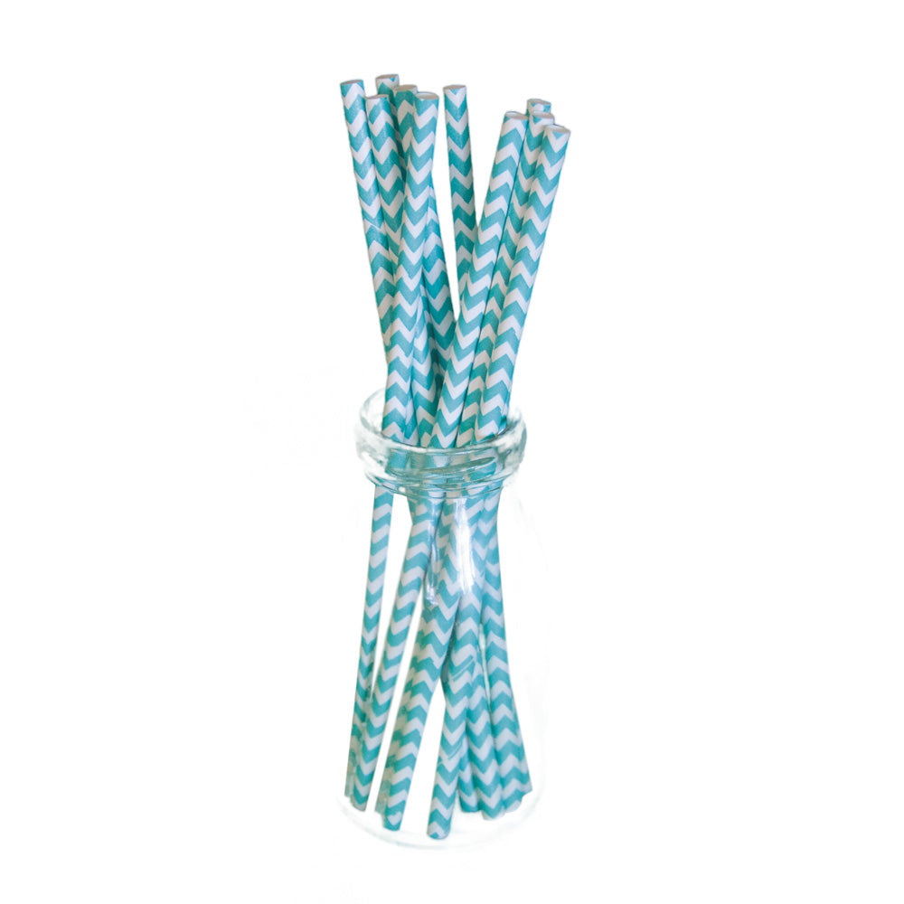 SET 10 PAILLES CHEVRONS BLEUS