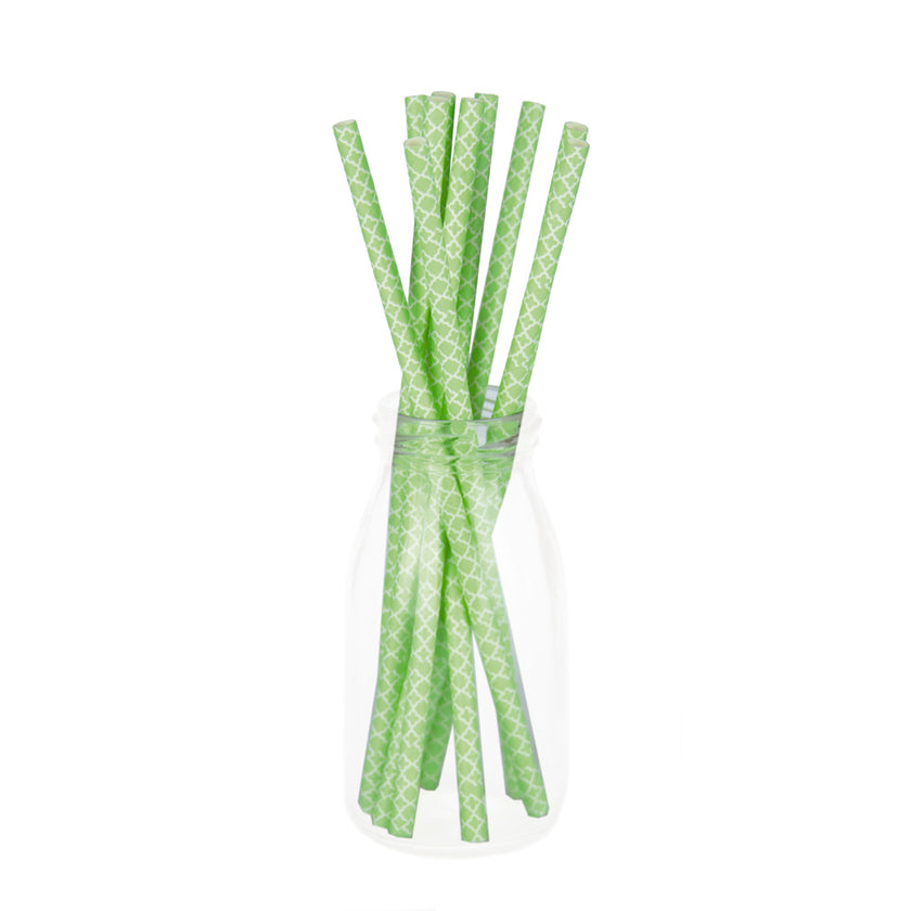 SET 10 PAILLES RETRO VERT PASTEL