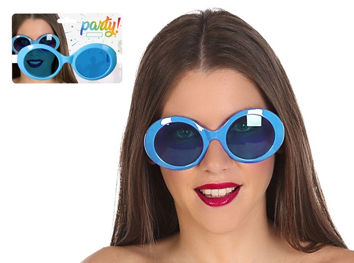 lunettes rondes rétro vintage bleu adulte