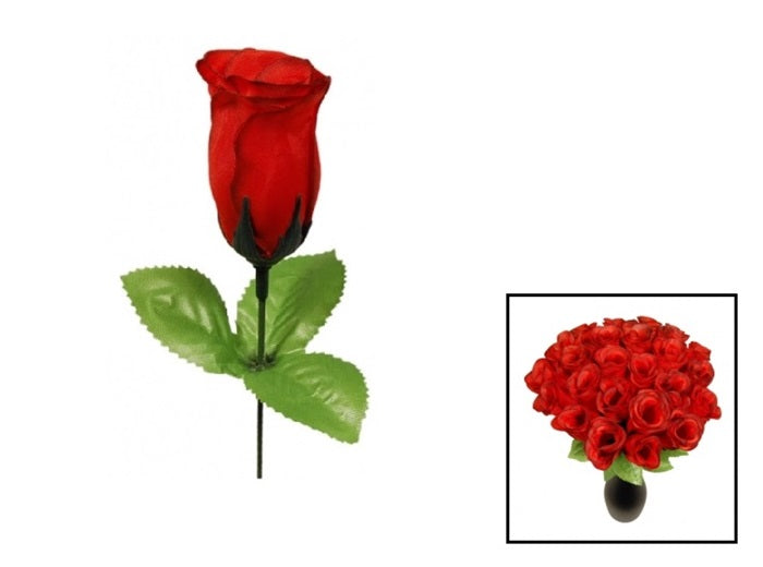 fleur artificielle bouton de rose rouge 45cm