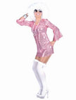 robe disco à sequins rose taille s/m