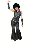 combinaison disco à sequins noir femme