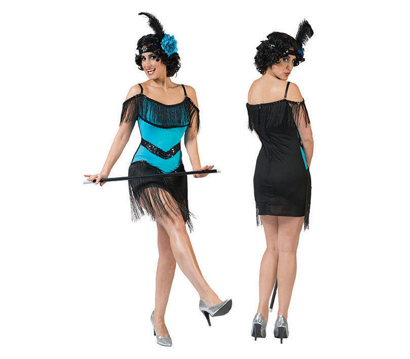 robe charleston bleu et noir 2pcs