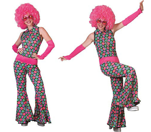 combinaison yéyé avec cercles multicolore femme