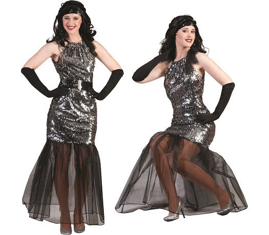robe de diva à sequins argent femme