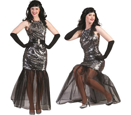 robe de diva à sequins argent femme