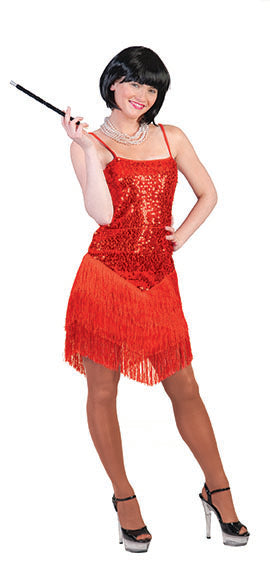 robe charleston à sequins rouge t36/38