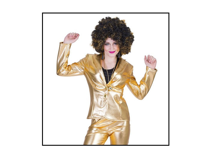 veste disco métallisée or femme