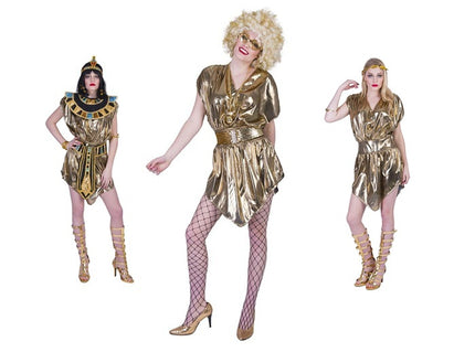 robe tunique disco cléopatre déesse or femme