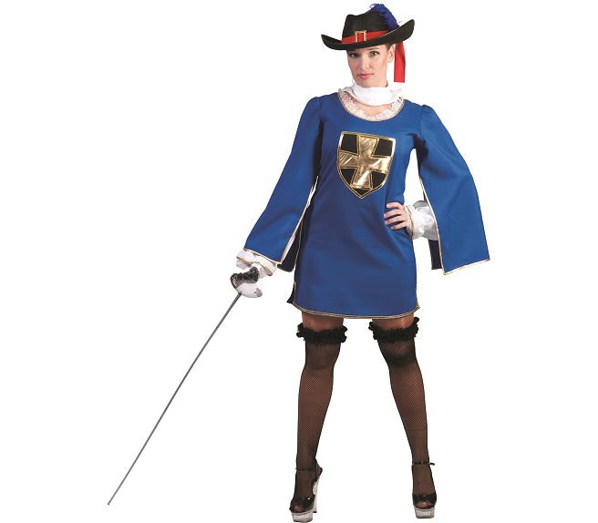 robe mousquetaire bleu femme