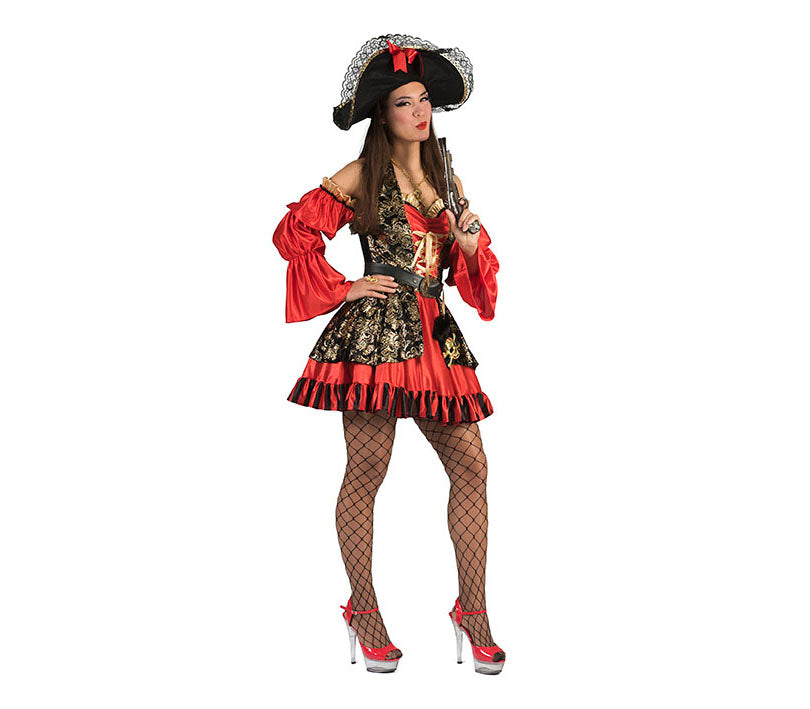 déguisement pirate femme rouge