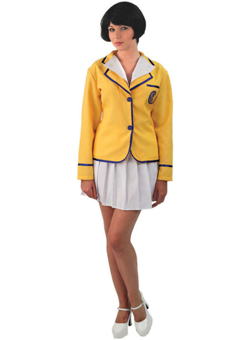 Déguisement campeuse joyeuse jaune femme