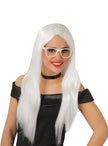 Perruque lisse longue blanche
