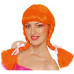 Perruque orange avec des tresses
