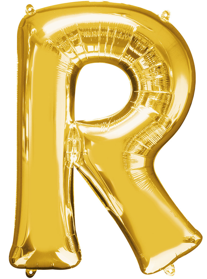Ballon lettre R doré (86 cm)