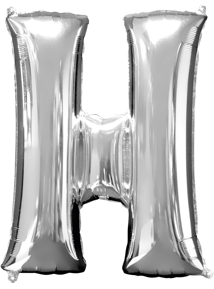 Ballon lettre H argenté (86 cm)