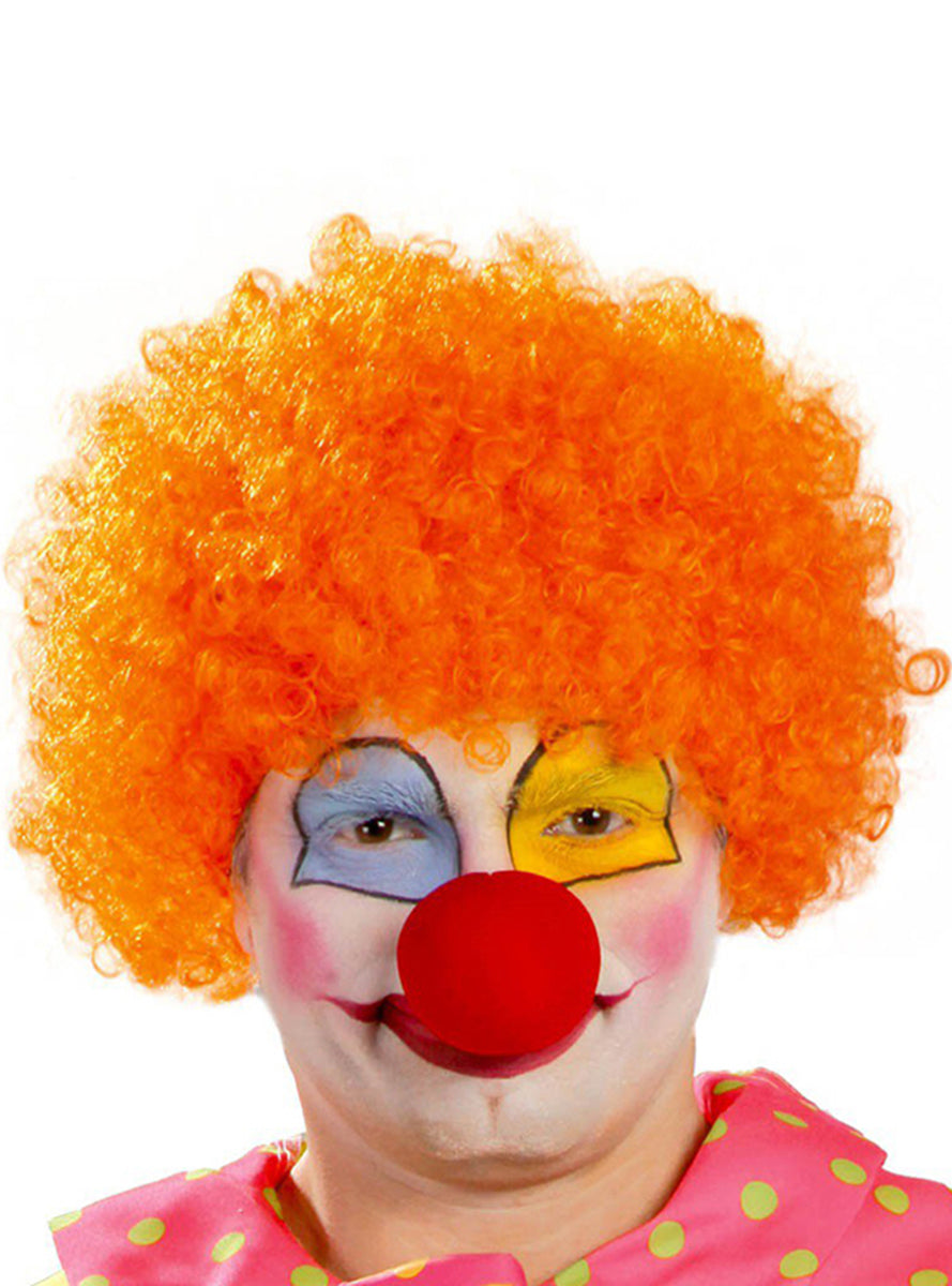 Perruque clown orange homme