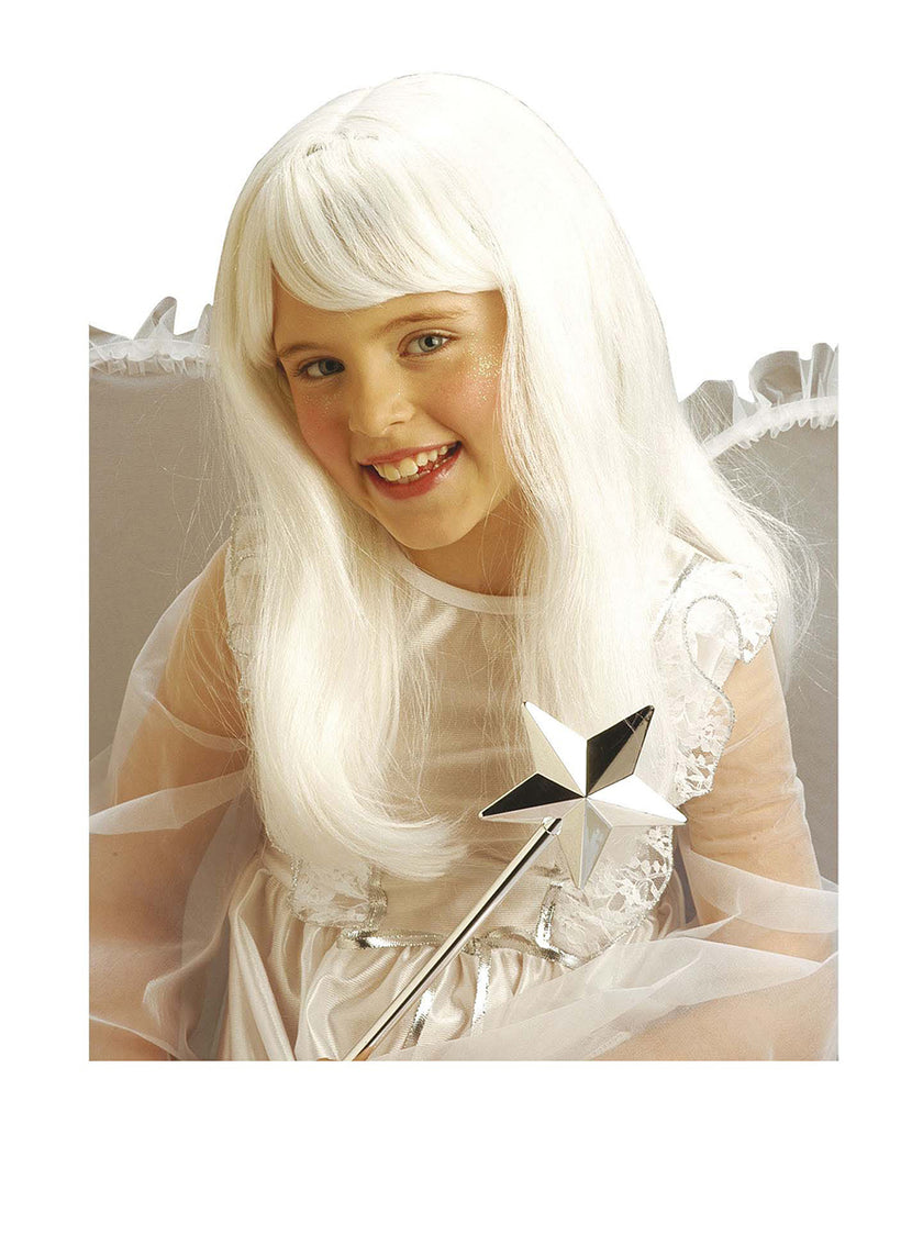 Perruque à frange blanche fille