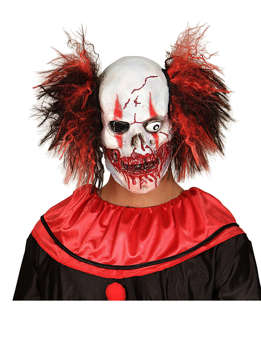 Masque clown tête de mort cheveux