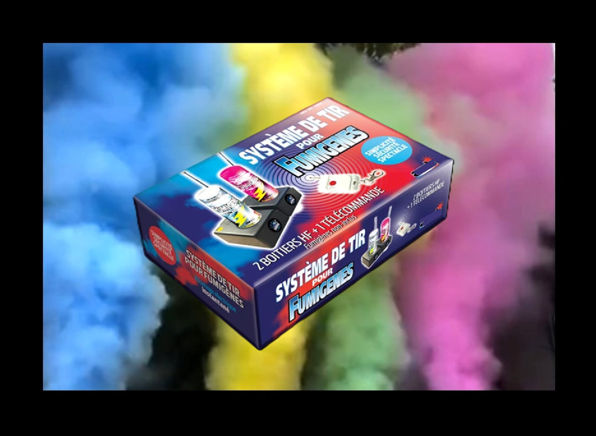 kit de tir 2 stations + 1 télécommande pour fumigène électrique