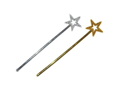 baguette de fée étoile 35cm argent